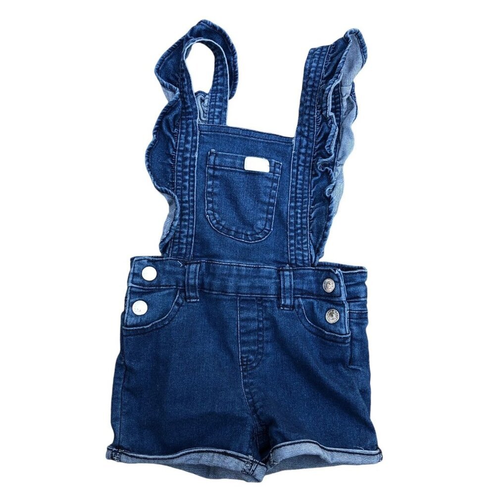7 For All Mankind Overalls One Piece Denim 24M 2 Years Old Shorts Girls Kids​